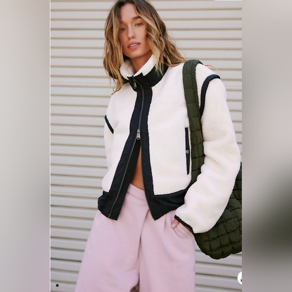 FP Movement by Free People Jackets & Blazers - Free People Movement, Courtside Fleece in‎ lvory Combo, Size XS, NWT